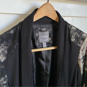 Anthracite by Muse Open Waterfall Cardigan Jacket Size 8 Gold Black Boutique
